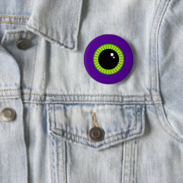 Grappig groen en Paarse Monster Eyeball Ronde Button 5,7 Cm