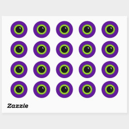Grappig groen en Paarse Monster Eyeball Ronde Sticker