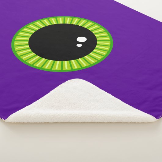 Grappig groen en Paarse Monster Eyeball Sherpa Deken (3/4)