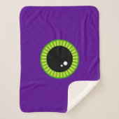 Grappig groen en Paarse Monster Eyeball Sherpa Deken (Voorkant)