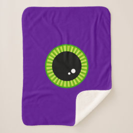 Grappig groen en Paarse Monster Eyeball Sherpa Deken