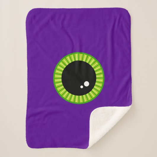 Grappig groen en Paarse Monster Eyeball Sherpa Deken (Voorkant)