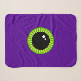 Grappig groen en Paarse Monster Eyeball Sherpa Deken