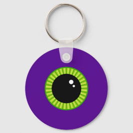 Grappig groen en Paarse Monster Eyeball Sleutelhanger