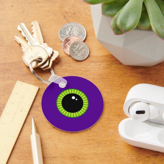 Grappig groen en Paarse Monster Eyeball Sleutelhanger (Bureau)