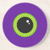 Grappig groen en Paarse Monster Eyeball Zandsteen Onderzetter (Voorkant)