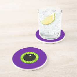 Grappig groen en Paarse Monster Eyeball Zandsteen Onderzetter