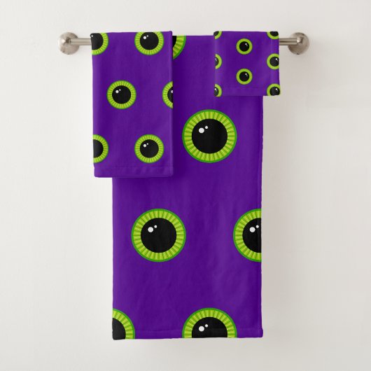 Grappig groen en Paarse Monster Eyes Bad Handdoek (Insitu)
