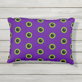 Grappig groen en Paarse Monster Eyes Buitenkussen