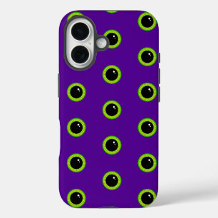Grappig groen en Paarse Monster Eyes iPhone 16 Hoesje