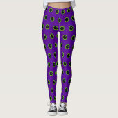 Grappig groen en Paarse Monster Eyes Leggings (Voorkant)