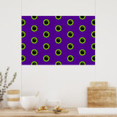 Grappig groen en Paarse Monster Eyes Poster (Keuken)
