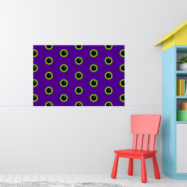 Grappig groen en Paarse Monster Eyes Poster