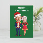 Grappig groen en rood kerstkarikatuur paar (Staand voorkant)