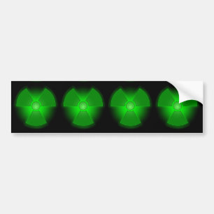Grappig groen gloeiend radioactiviteitssymbool bumpersticker