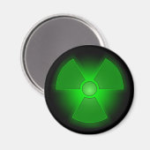 Grappig groen gloeiend radioactiviteitssymbool magneet (Voorkant / Achterkant)