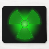 Grappig groen gloeiend radioactiviteitssymbool muismat (Voorkant)
