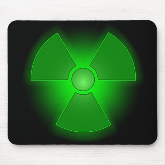 Grappig groen gloeiend radioactiviteitssymbool muismat (Voorkant)