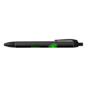 Grappig groen gloeiend radioactiviteitssymbool zwarte inkt pen (Bovenkant)