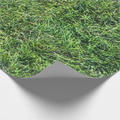 Grappig groen gras, echt fototextuurpatroon leuk cadeaupapier (Hoek)
