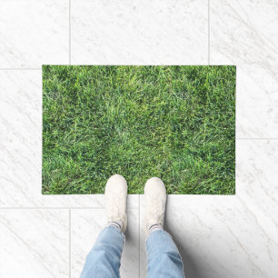 Grappig groen gras, echt fototextuurpatroon leuk deurmat