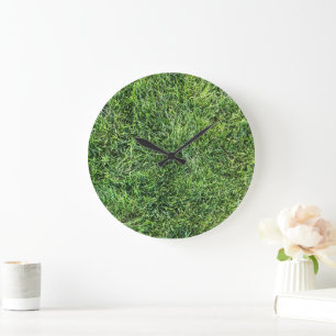 Grappig groen gras, echt fototextuurpatroon leuk grote klok