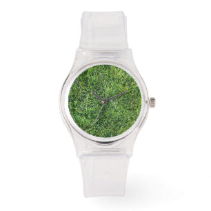 Grappig groen gras, echt fototextuurpatroon leuk horloge