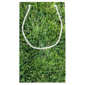 Grappig groen gras, echt fototextuurpatroon leuk klein cadeauzakje (Achterkant)