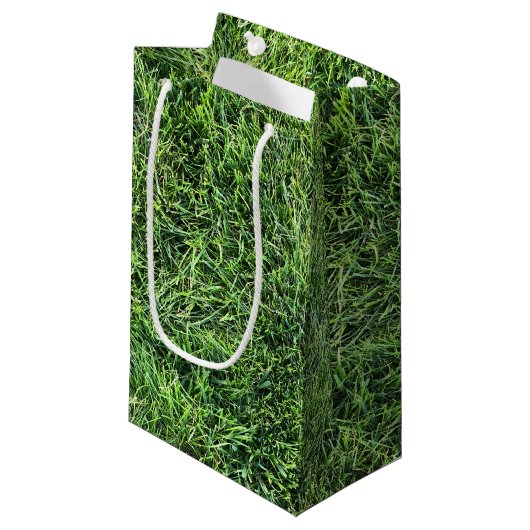 Grappig groen gras, echt fototextuurpatroon leuk klein cadeauzakje (Voorkant Gekanteld)