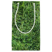 Grappig groen gras, echt fototextuurpatroon leuk klein cadeauzakje (Voorkant)