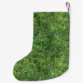 Grappig groen gras, echt fototextuurpatroon leuk kleine kerstsok (Achterkant)