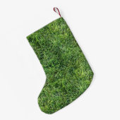 Grappig groen gras, echt fototextuurpatroon leuk kleine kerstsok (Achterkant (Hangend))
