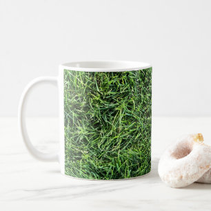 Grappig groen gras, echt fototextuurpatroon leuk koffiemok