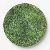 Grappig groen gras, echt fototextuurpatroon leuk papieren bordje (Voorkant)