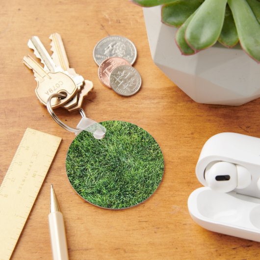 Grappig groen gras, echt fototextuurpatroon leuk sleutelhanger (Bureau)