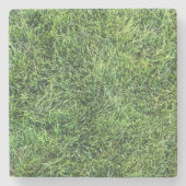 Grappig groen gras, echt fototextuurpatroon leuk stenen onderzetter (Voorkant)