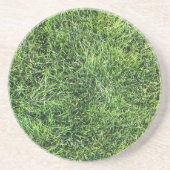 Grappig groen gras, echt fototextuurpatroon leuk zandsteen onderzetter (Voorkant)