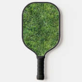 Grappig groen gras textuur patroon echte foto plez pickleball paddle (Achterkant)