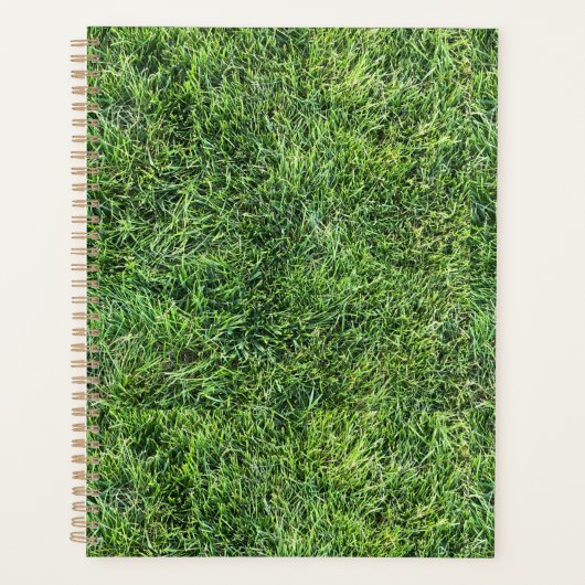 Grappig groen gras textuur patroon echte foto plez planner (Voorkant)
