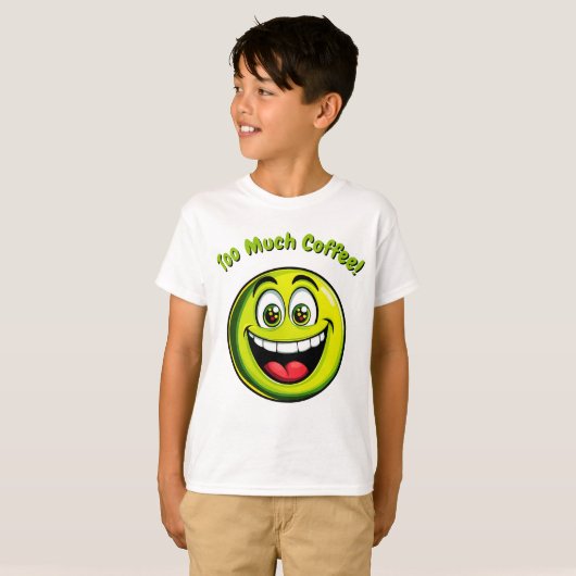 Grappig Groen Hyper Emoji Kinder T-shirt (Voorkant volledig)