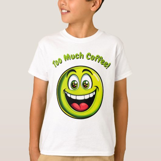 Grappig Groen Hyper Emoji Kinder T-shirt (Voorkant)