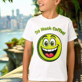 Grappig Groen Hyper Emoji Kinder T-shirt