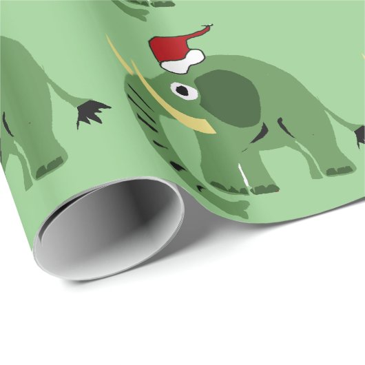 Grappig groen kerstfeest in Santa Hat Cadeaupapier (Rol Hoek)