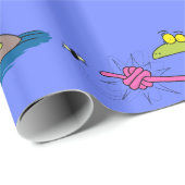 Grappig groen kikker- en vliegpatroon cartoon cadeaupapier (Rol Hoek)