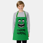 Grappig groen koken monster bakken schort voor kin (Gedragen)