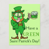Grappig groen Leprechaun Saint Patrick's Briefkaart (Voorkant)