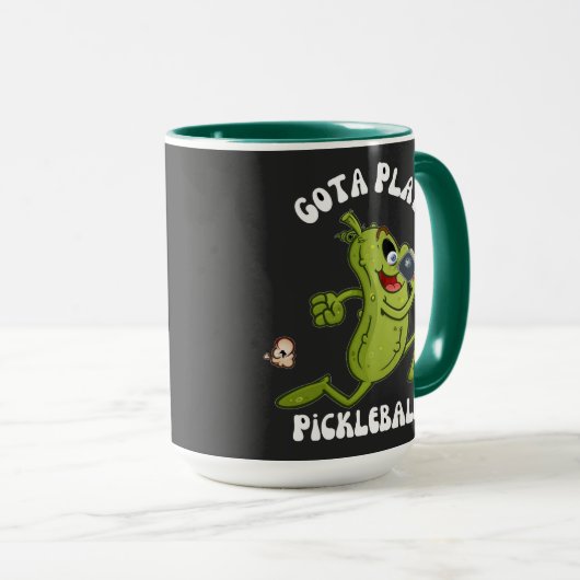 Grappig groen moet pickleball spelen mok (Voorkant rechts)