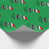 Grappig groen monster kinderkerst inpakpapier (Hoek)