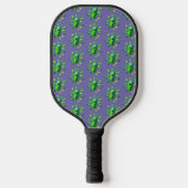 Grappig groen Pickleman op Paarse achtergrond Pickleball Paddle (Voorkant)