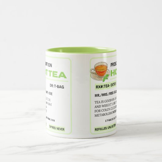 Grappig groen recept Hot Tea Mok (Center)